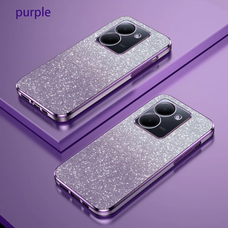 Para vivo Y36 Funda vivo Y27 5G Funda de teléfono Vivo Y27S Y36 5G Funda V2302 Funda trasera de silicona con brillo degradado de lujo Funda