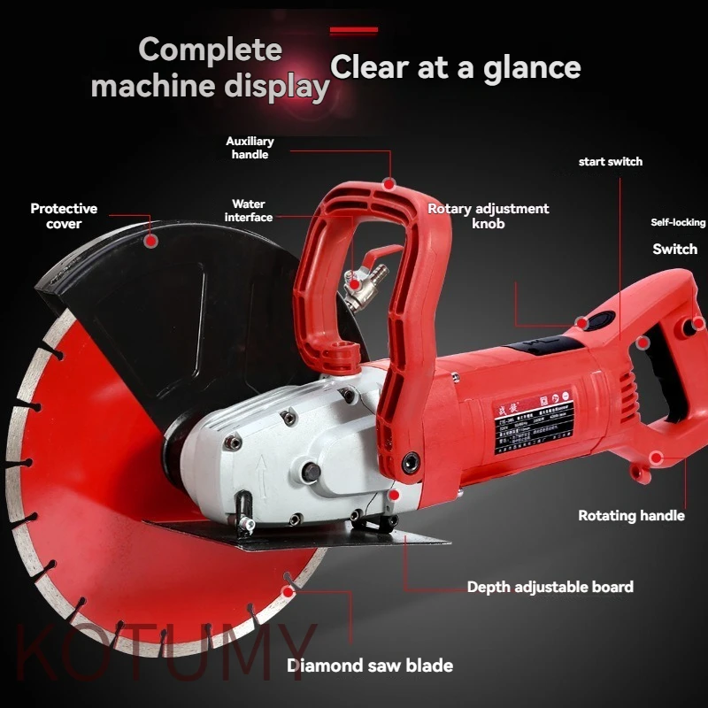 Multifunctional Handheld Electric Circular Saw, High Power Woodworking Slotting Machine for Tile Stone Cutting, Portable Power T