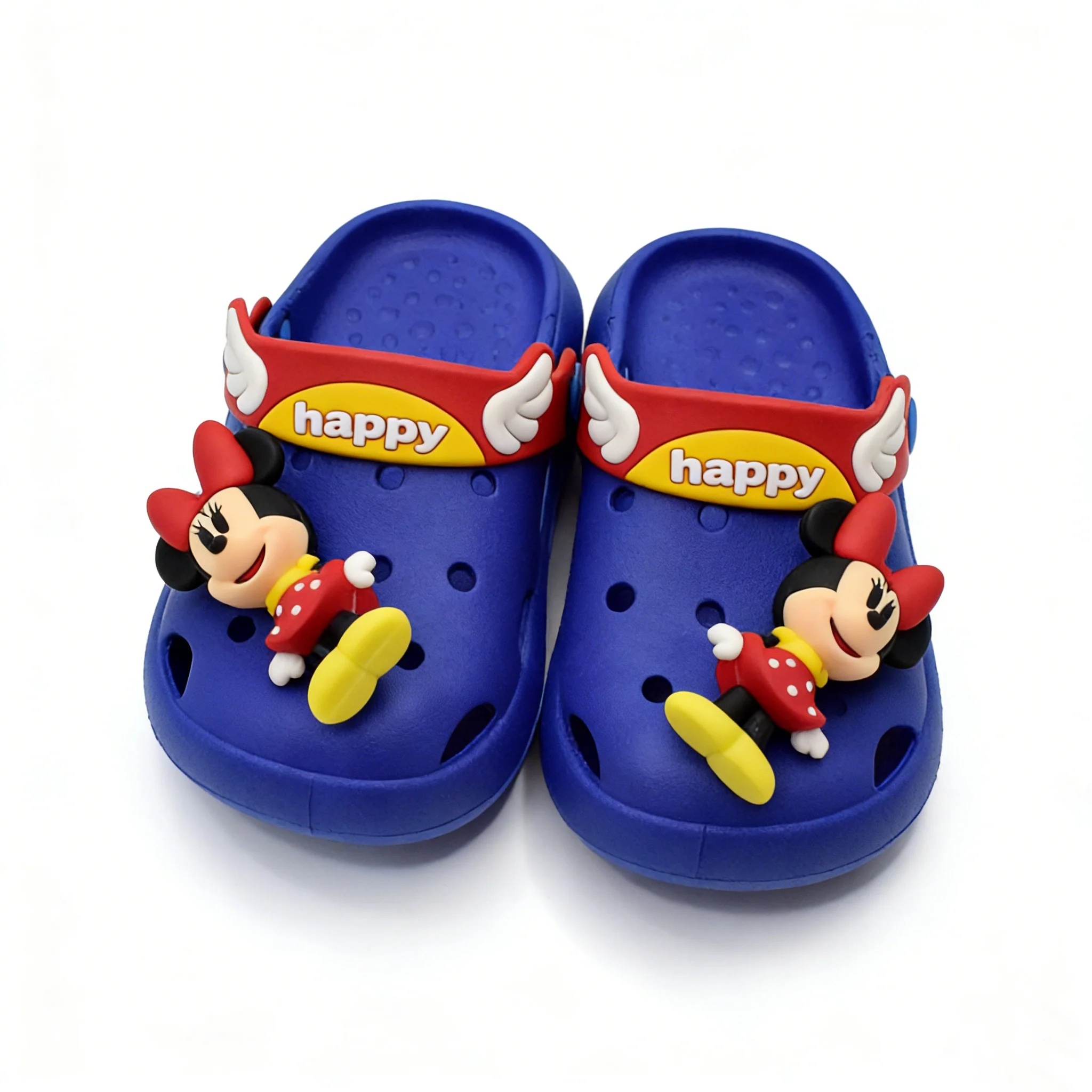 

Disney Kids'Slippers Sandals Mickey Mouse PVC Home Slipper For Children Anti-slip Thick Bottom Blue Yellow Size 22-33 3799