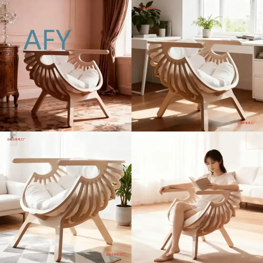 Italian Style Modern Minimalist Lounge Chair for Living Room Bedroom Office Decorative Single Seater Sofa Chair Shell Chair