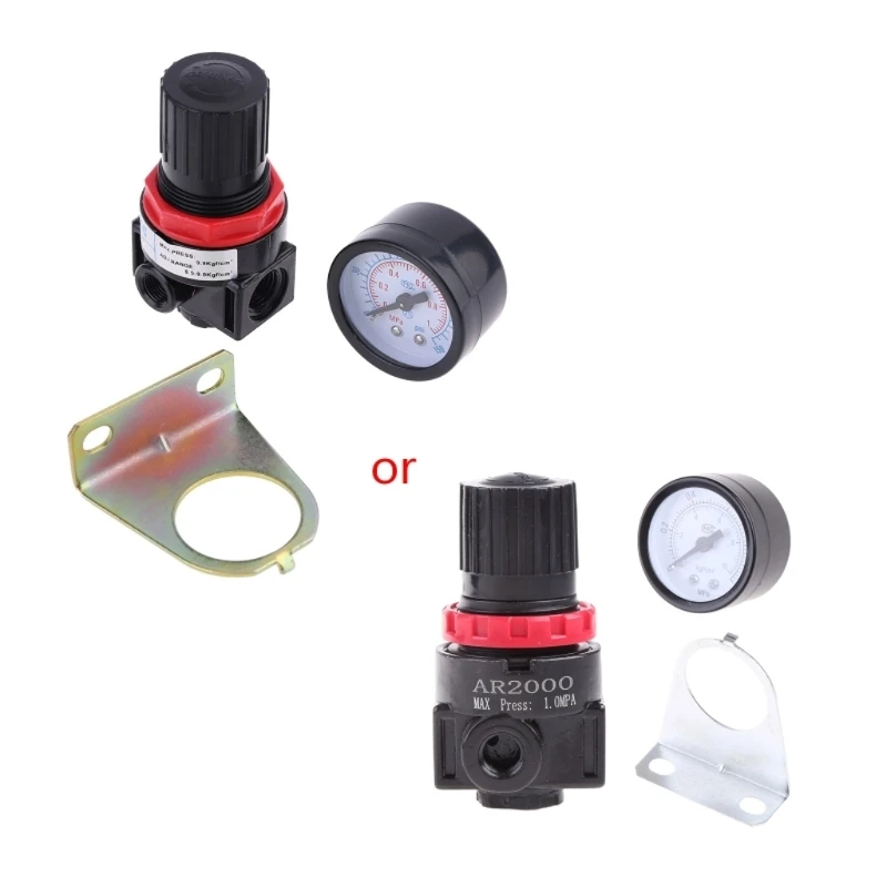 5 Set AR-2000 G1/4'' Pneumatic Mini Air Pressure Regulator Control Compressor KXRE