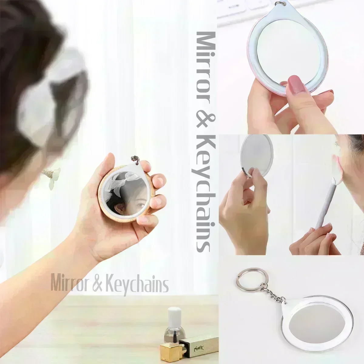 Personaggi dei cartoni animati Stile carino Anime giapponesi Flash Badge Card Portachiavi souvenir Specchio per trucco Magnete per frigorifero Accessori ACG