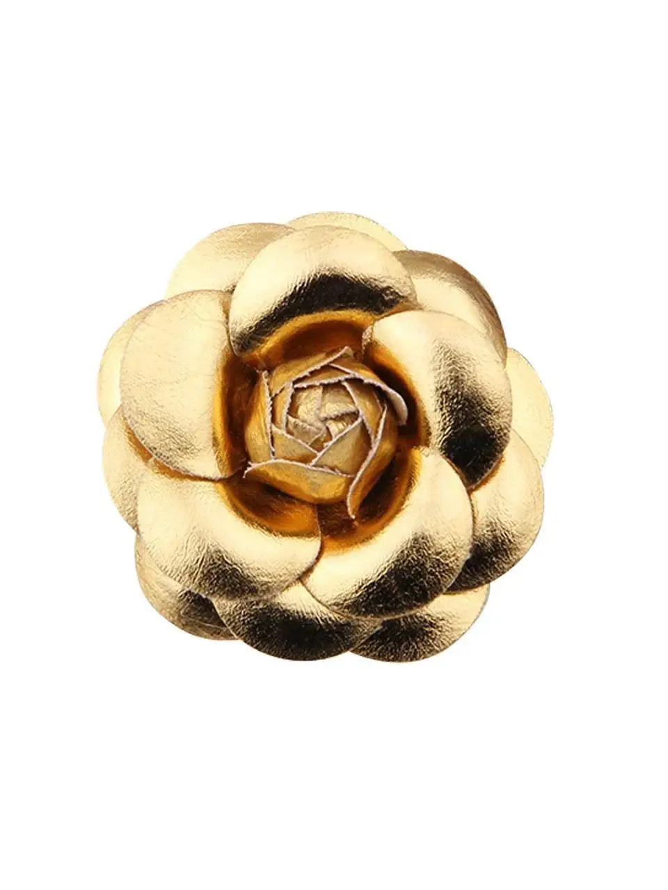 Broche en cuir PU couleur or argent 5cm, fleur Rose, Corsage camélia pour femmes, épingles à revers et broches, accessoires de boucle d'écharpe