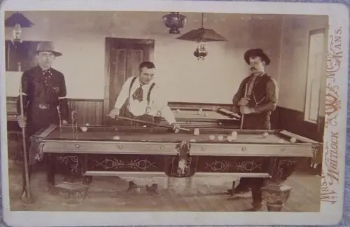 1800s Old West SALOON Billiards Pool Players 8 x 10 Photo Vintage Retro sign sign sign