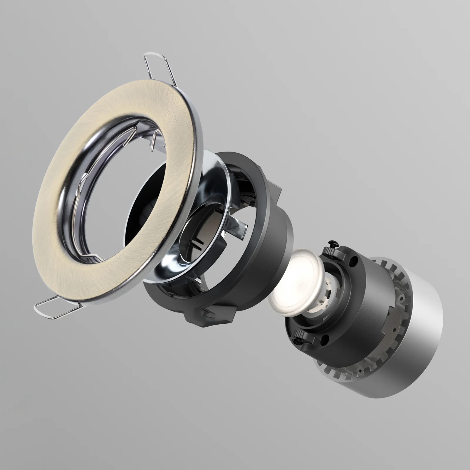 

3Pcs Recessed Light Fixture Frames Metal Spotlight Downlight Holder Space-Saving Ceiling Light Trim Ring for Mr16 Gu10