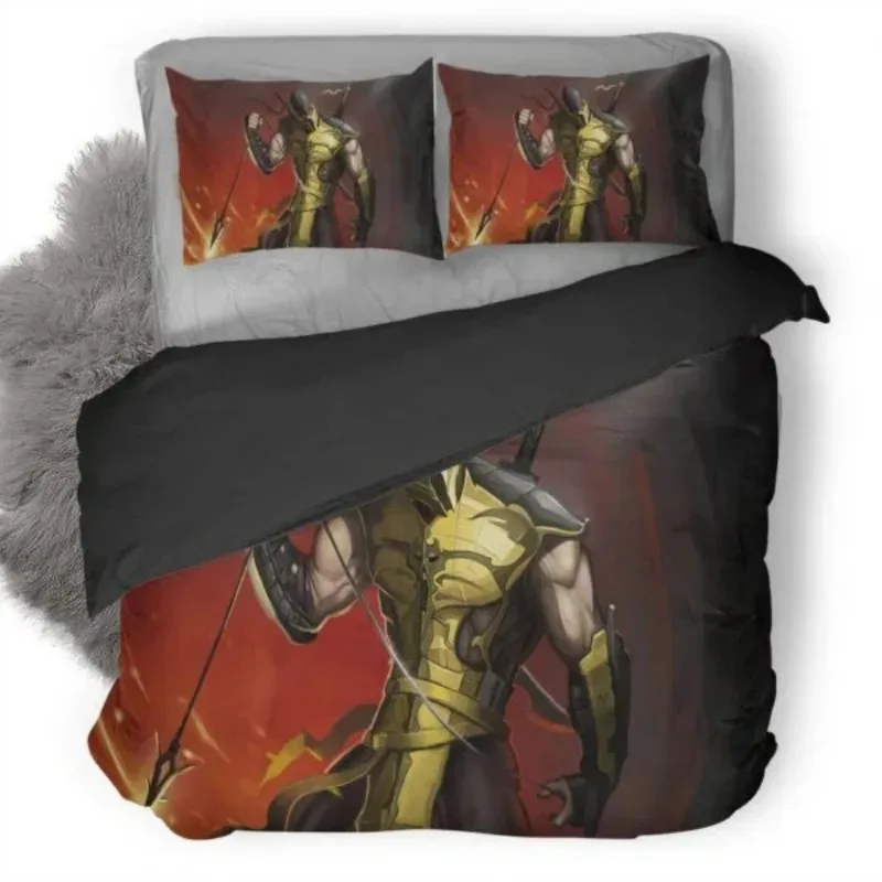 Mortal Kombat 3D Printed Duvet Cover Pillowcase Bedding Set Twin Full Queen King Size for Bedroom Decor