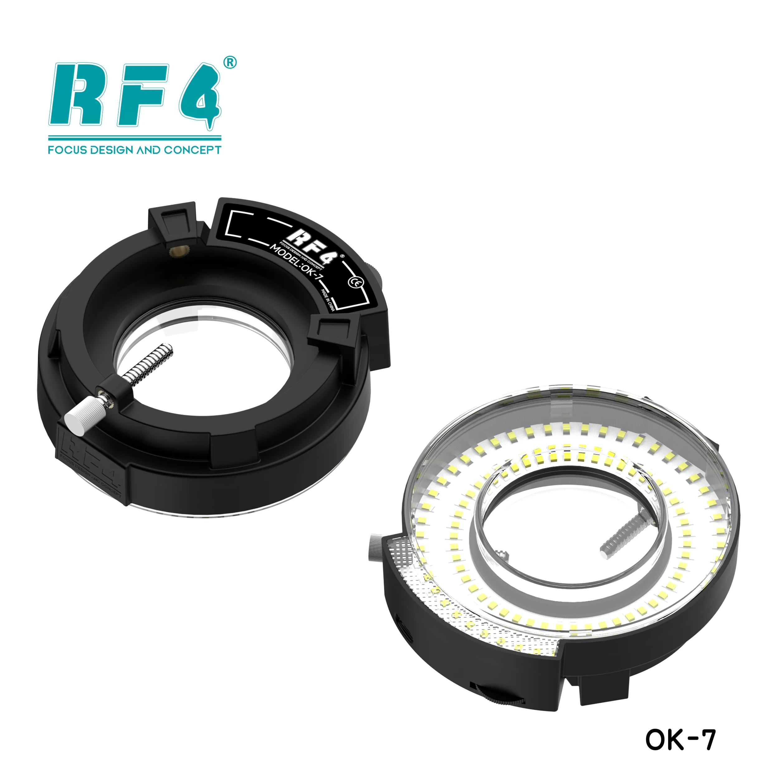 RF4 Binocular Trinocular Microscopes Ring Light OK-7 Ring Design Provides Uniform Illumination Enables Full-angle Illumination
