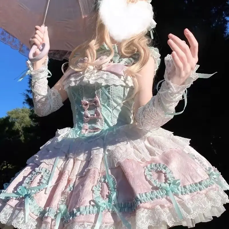 

Japan Lolita Original Full Dress Jsk Dress Bow Lolita New