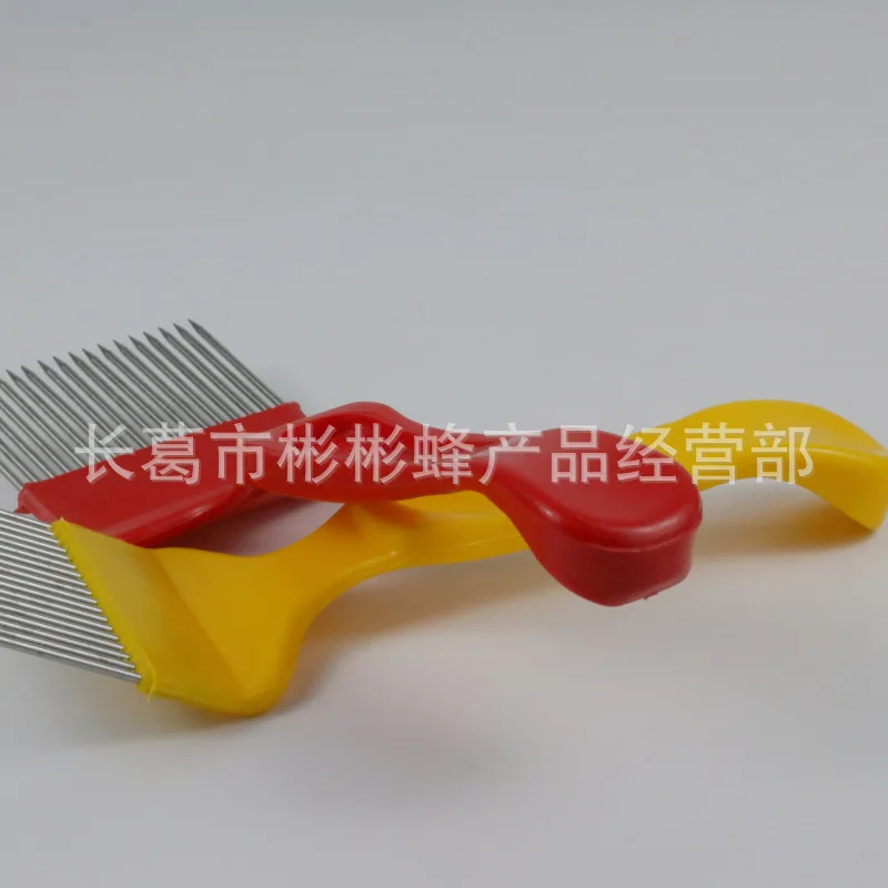 Red 18-pin Stainless Steel Plastic Honey Cutting Fork  Shovel Scraper Needle  Cutting Knife  Sparing Shovel Beeke