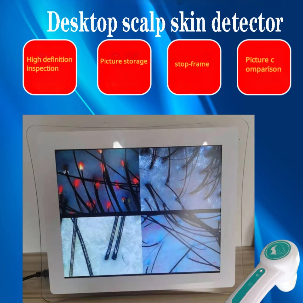 Portable Skin Analyzer Machine Scalp Detector Rechargeable Hair Follicles Oil Moisture Tester Facial Skin Hair Analyser Machines