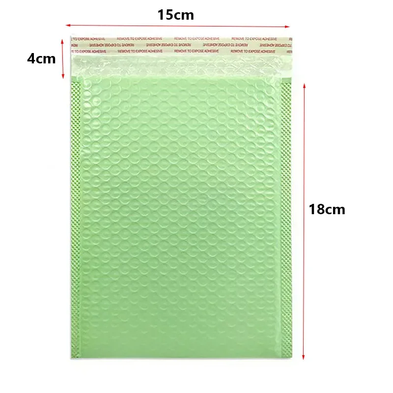 50pcs Mailer Poly Bubble Padded Mailing Envelopes For Mailer Gift Packaging Self Seal Bag Bubble Padding Hot Green 15*18cm