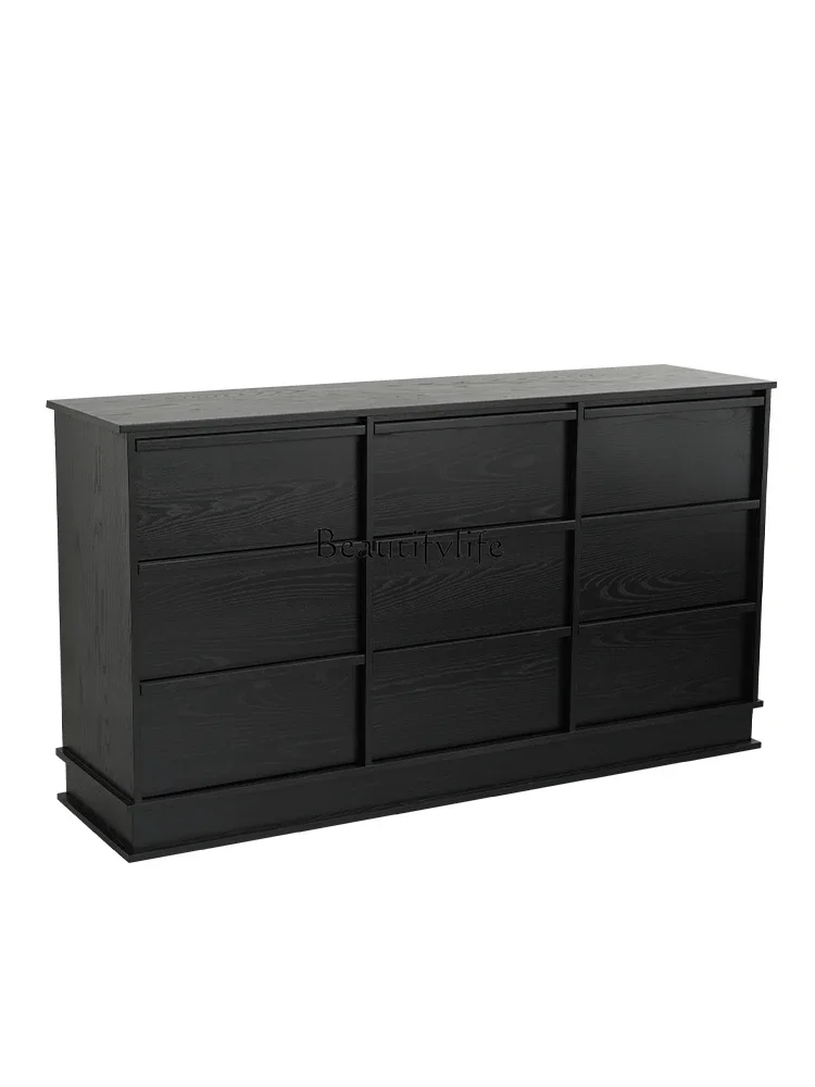 

FG10Modern Simple Solid Wood Small Apartment Chest of Drawer Living Room Storage Locker