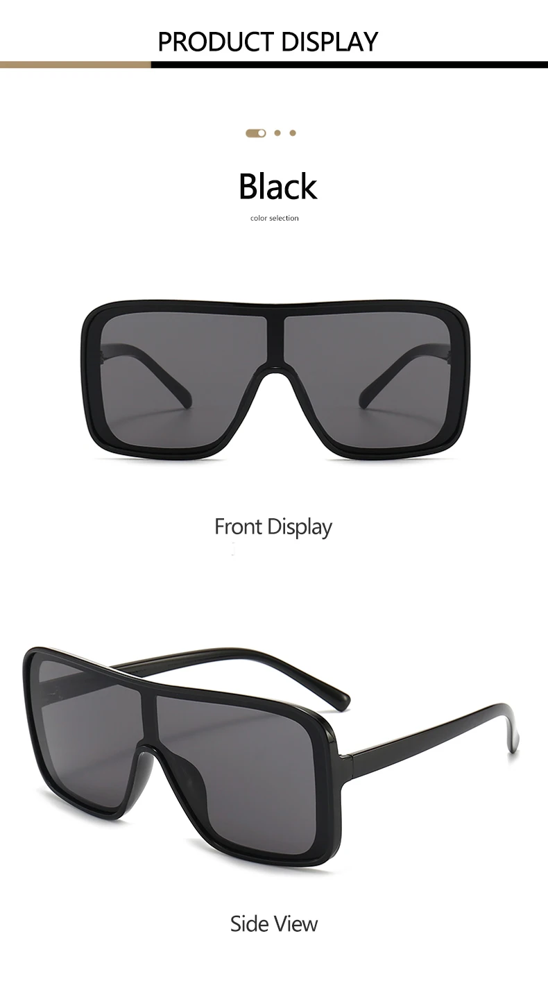Einteilige Sonnenbrille mit großem Rahmen, Unisex, Gesichtsformungseffekt, UV400-Schutz, trendige und vielseitige Sonnenbrille 5258 – Detail 7