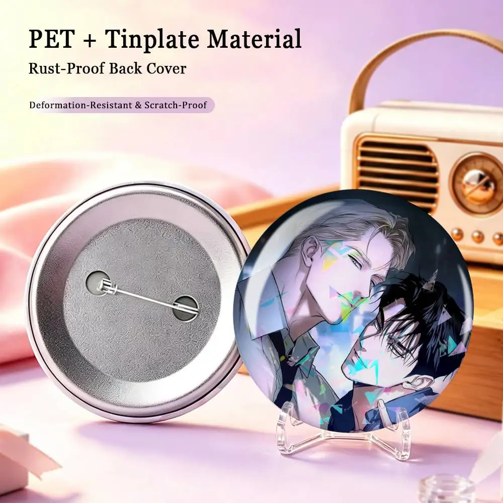 Manhwa FlashLight Yujin Aaron Custom Tinplate Round Button Badges Pins Brooches for Clothes Backpack