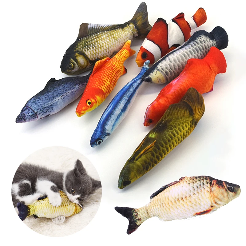 Cat Toy Training Entertainment Fish Plush Stuffed Pillow 20Cm Simulation Fish Cat Toy Fish Interactive Pet Chew Toy Pet Supplies