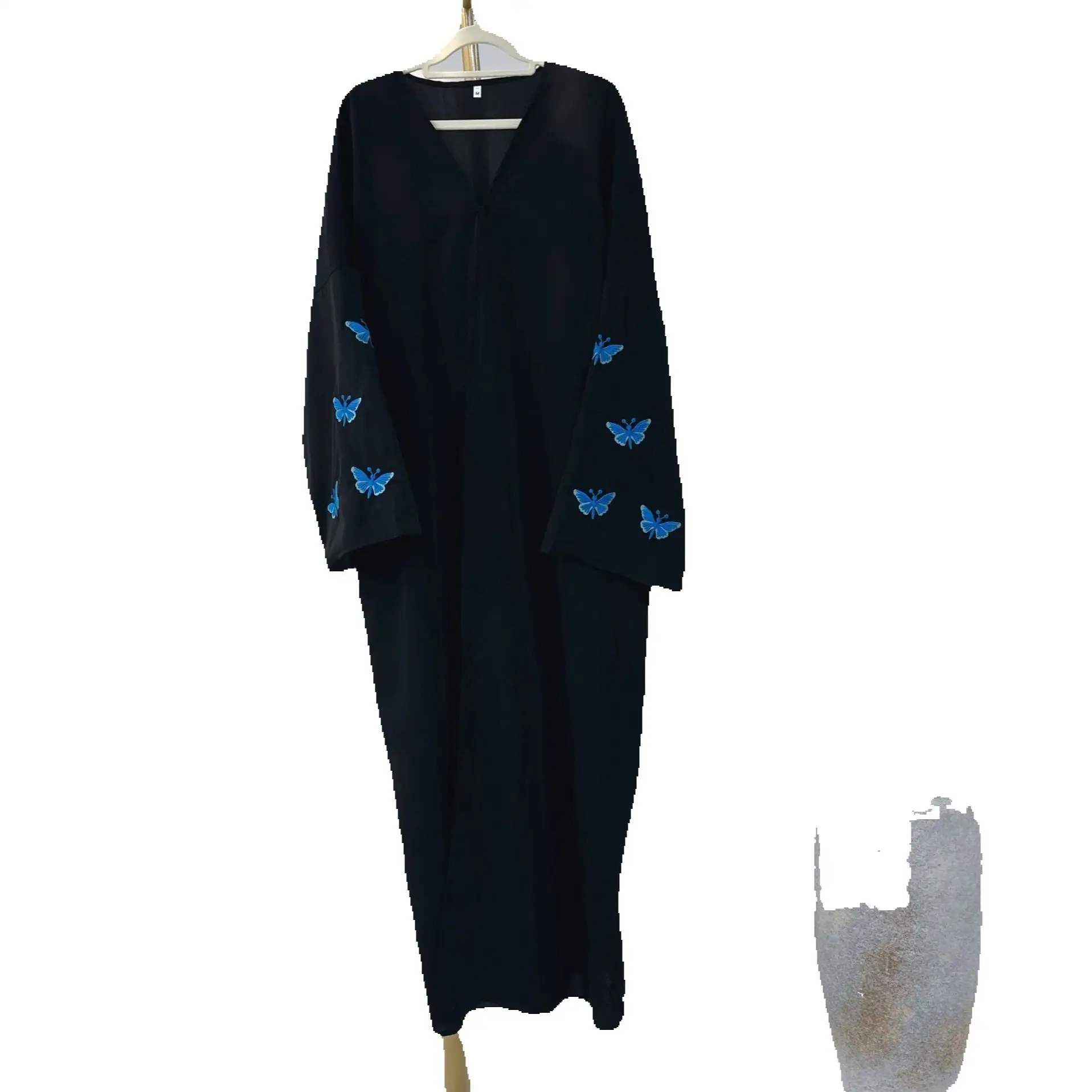 

New Butterfly Embroidery Kimono Cardigan Women Muslim Maxi Dress Open Abaya Ramadan Eid Kaftan Dubai Turkey Jalabiya Robe Kebaya