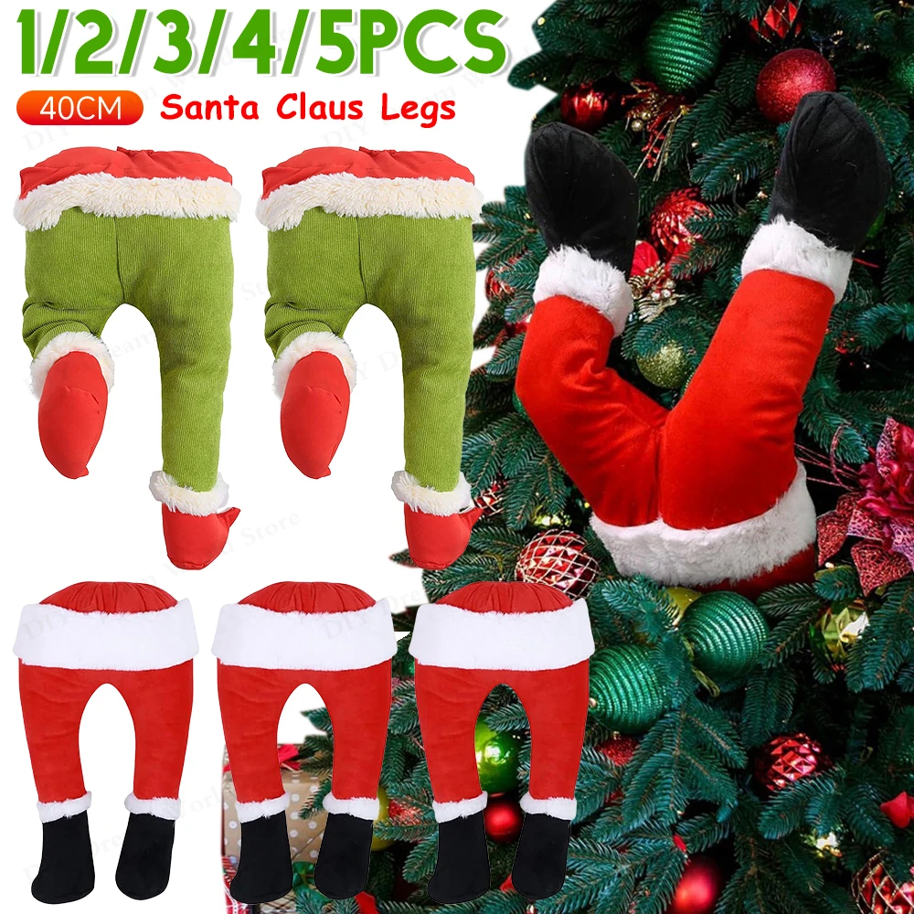 1-5PCS Neue Jahr Auto Weihnachten Elf Santa Beine Dekoration Weihnachten Dekor für Startseite Weihnachten Baum Hängen Anhänger ornamente Glückliches Geschenk