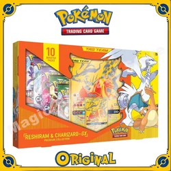 Oryginalne oryginalne karty Pokemon PTCG USA Edycja angielska karta TAGTEAM Charizard Reshiram GX Gold Card Collect Box