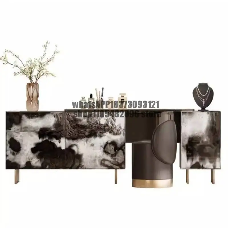 Cheap Glossy Makeup Vanity Desk Black European Modern Vintage Makeup Vanity Desk Space Saving Kaptafel Furniture For Home