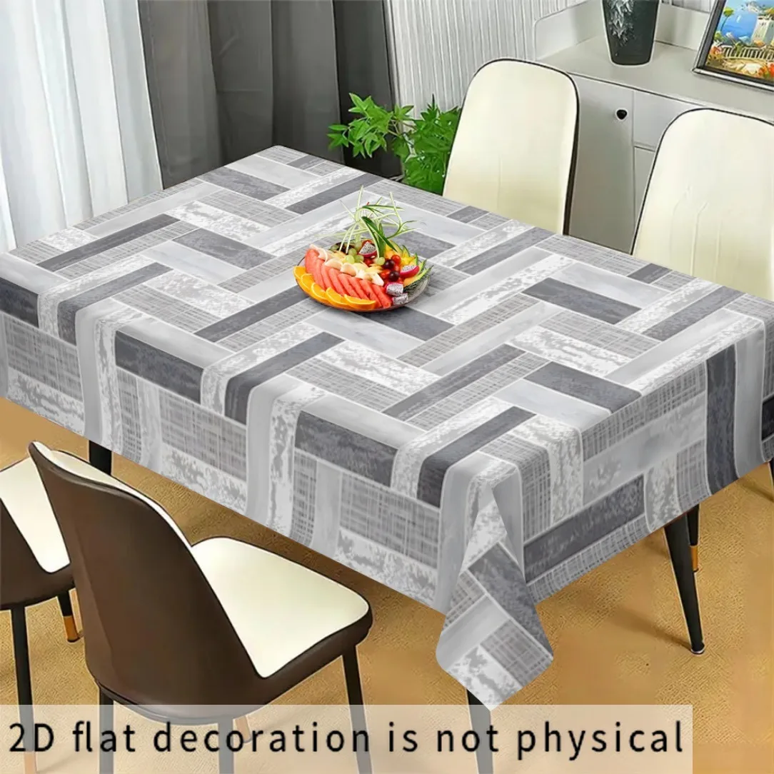 Two-dimensional flat tablecloth, party tablecloth, exquisite and simple gray geometric pattern tablecloth