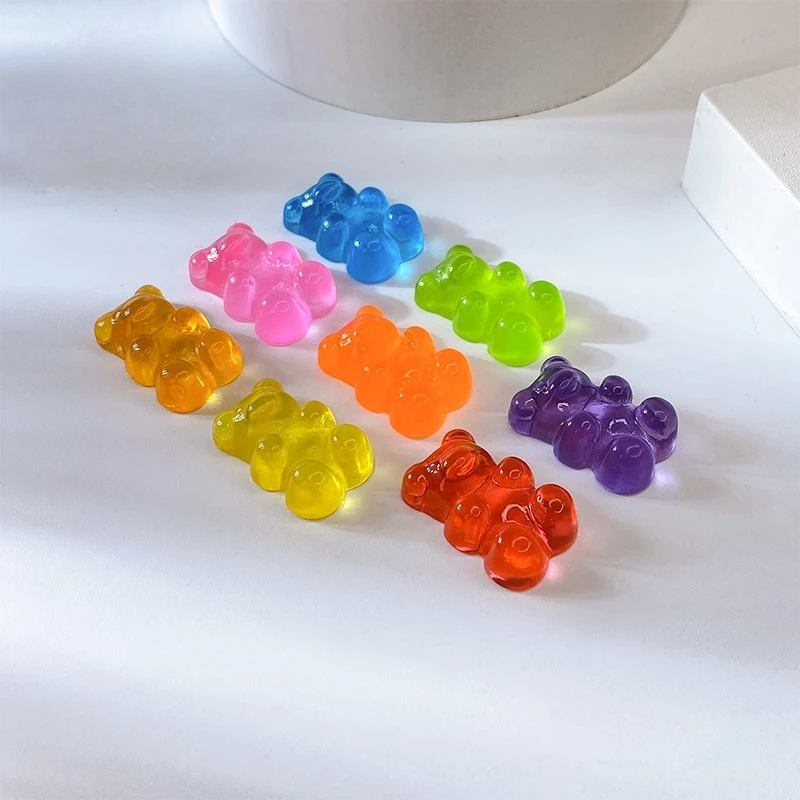 20 قطعة/الحزمة صغيرة الراتنج كاندي الدب مسمار السحر-ملونة ثلاثية الأبعاد مسمار الفن ديكور ، لطيف DIY بها بنفسك مسمار الملحقات للتقليم المرح