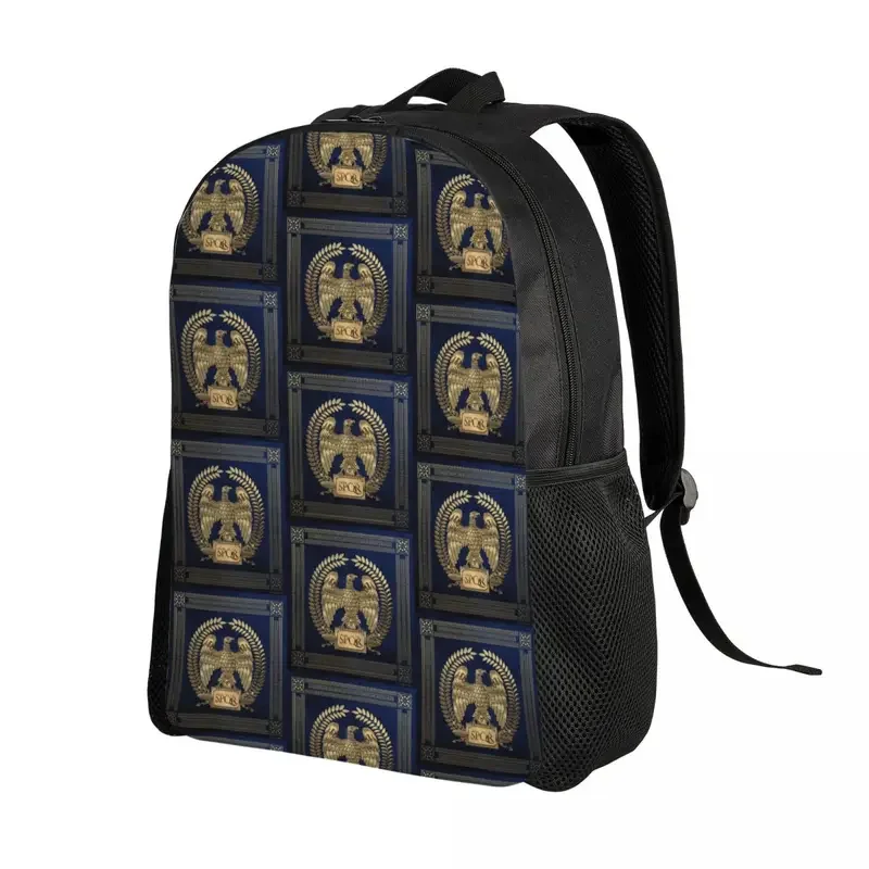 Mochila con estampado de águila Imperial para hombre y mujer, morral impermeable con diseño de Imperio Romano, mochila SPQR para escuela y Universidad