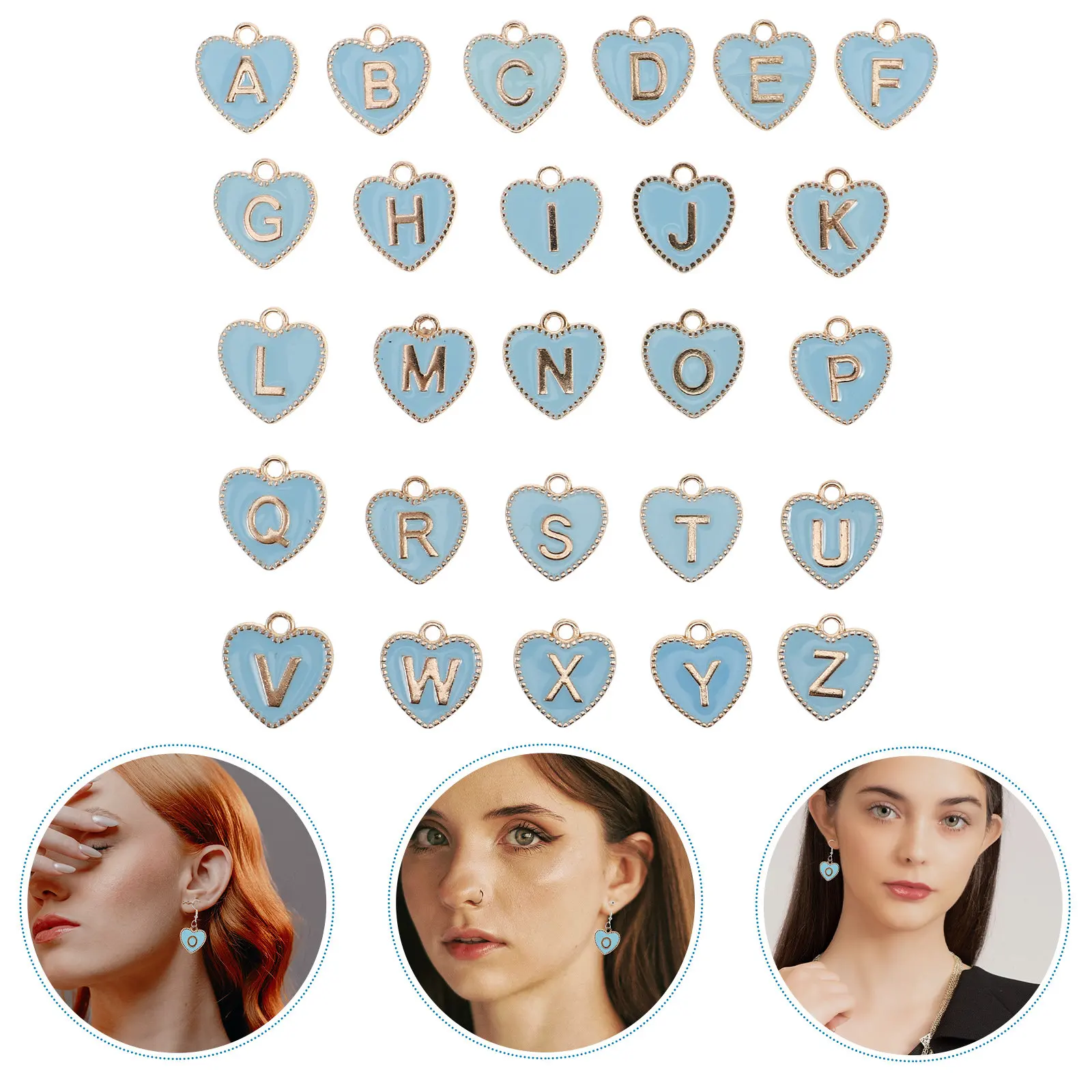 

26 шт. двусторонних эмалевых подвесок-букв из сплава для изготовления ювелирных изделий своими руками: браслетов, ожерелий, серег