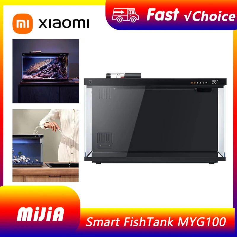 

NEW Xiaomi Mijia Smart Fish Tank 20L Work With Mijia APP Mobile controlled remote feeding Smart Lighting System Light Aquarium
