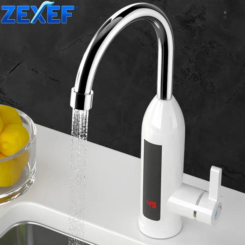 

ZEXEF электрический кран для горячей воды с сенсорным нагревателем, кран для душа, 220 В, 2 в 1, безрезервуарный, проточный, из нержавеющей стали, кухонные аксессуары