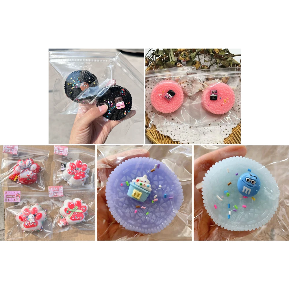 1PC Big Oreo Christmas Cat Paw Squeeze Toys Food Play 3D Handmade Cat Paw Pinch Toy Squeeze Dessert Toys Cookies Mochi Taba