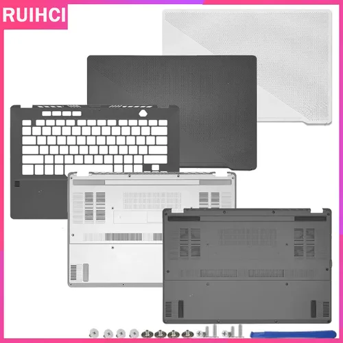 Imagen 1 del producto Para ROG Zephyrus G14 GA401 nueva cubierta trasera LCD para portátil cubierta superior inferior con reposamanos gris blanco