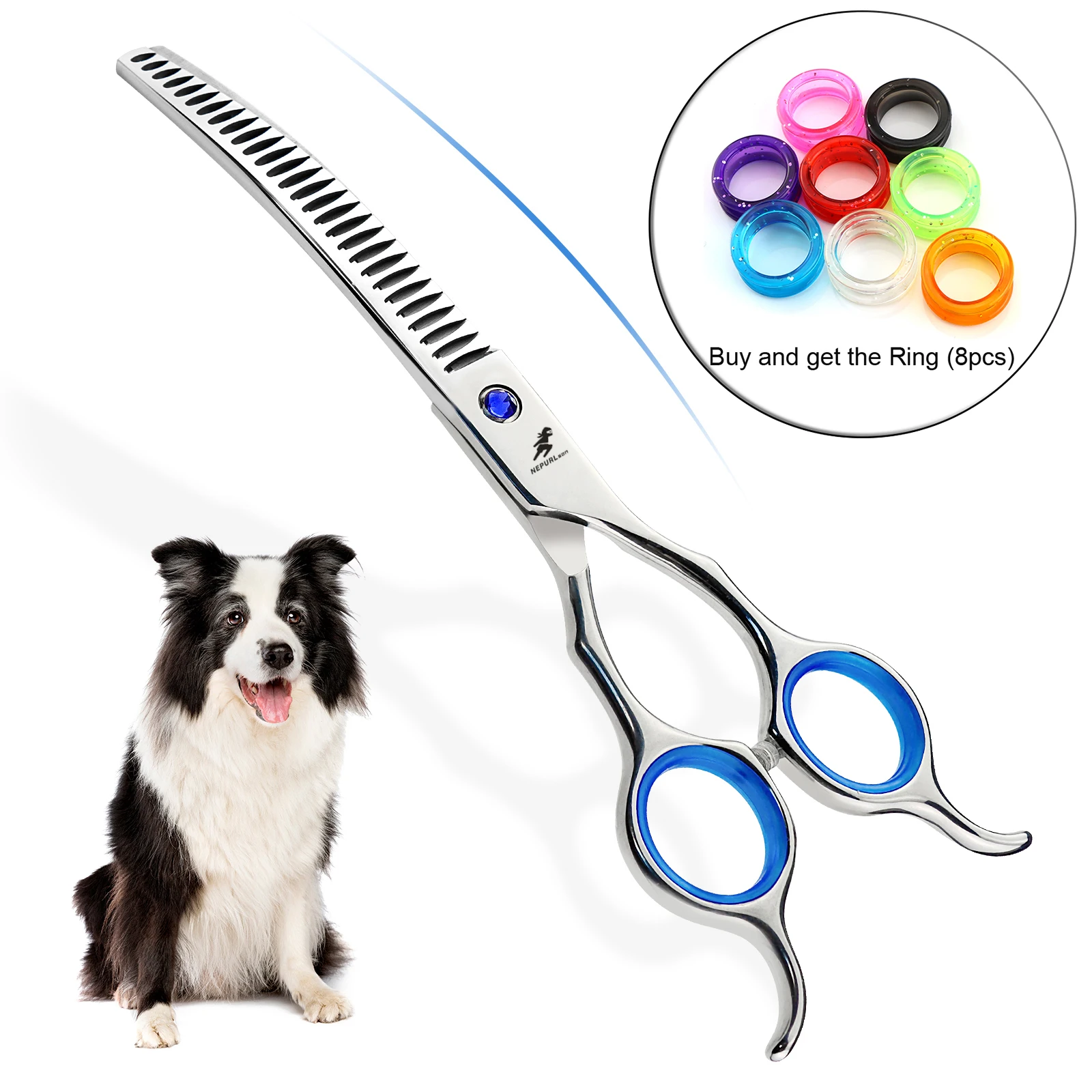 

6.5 "silver dog pet grooming scissors Thin scissors