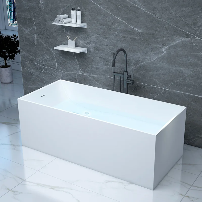 

Artificial stone bathtub Home comfortable bathtub Installation-free integrated independent snow white