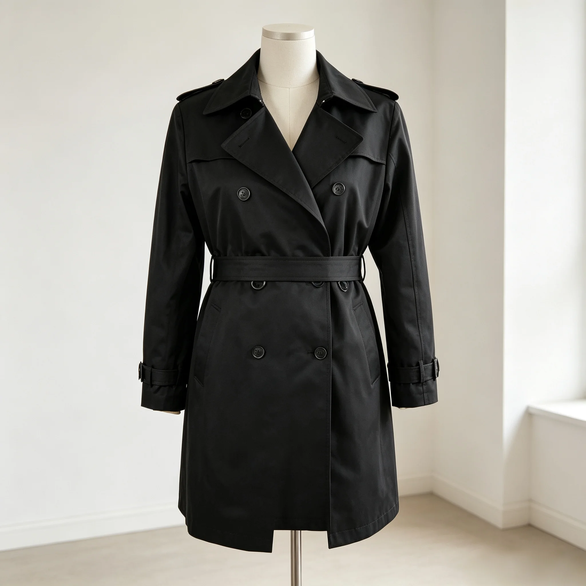 Men's Trench Coat Size Custom-tailor Coat Pure Color Full Sleeve Length Slim Fit Classic Trenchcoat   British Style Fashion
