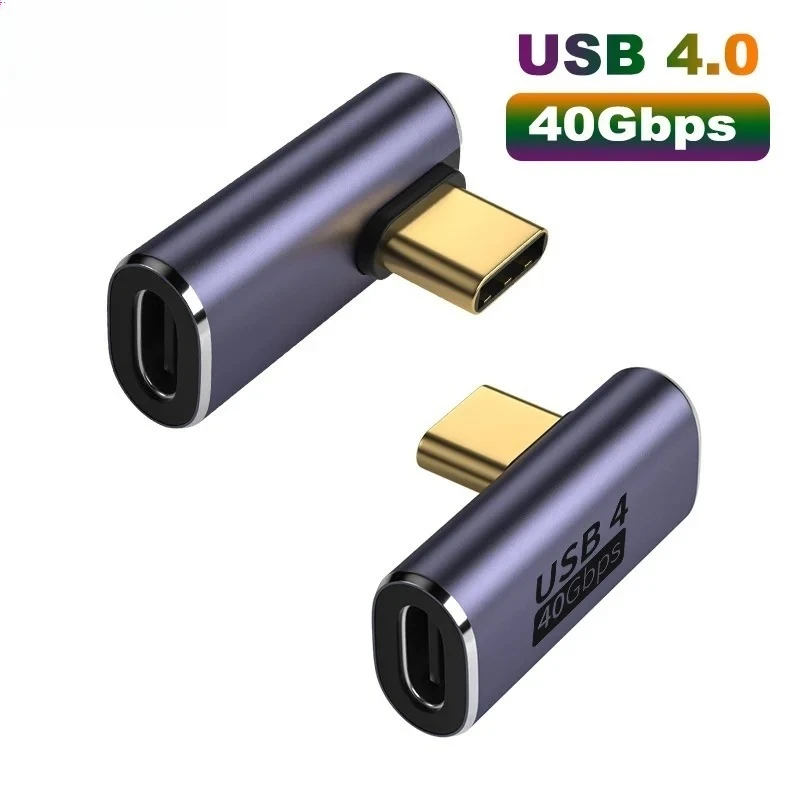 USB4.0 40Gbps OTG Typ-C 90-Grad-Adapter Stecker auf Buchse Verlängerungskabel für schnelles Laden, Datenübertragung, 8K 4K Video