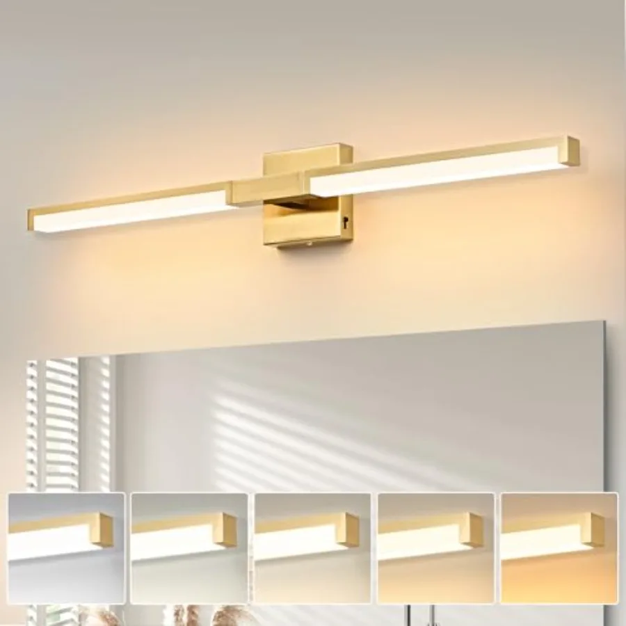 

Bathroom Vanity Light Fixtures Gold Modern Light Fixtures Over Mirror 16W 5CCT Dimmable Wall Light