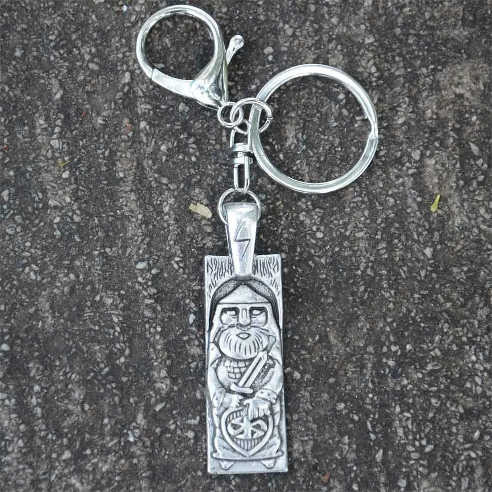 Nostalgia Slavic Kolovrat Perun Sword And Shield Viking Men Keychain Slav God Of Thunder And Lightning Mythology Pagan Jewelry