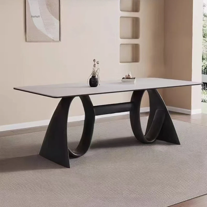 

Обеденные столы во французском стиле ретро, современная креативная кухня из массива дерева, обеденный стол из каменной плиты, мебель для столовой в американском стиле FYDT