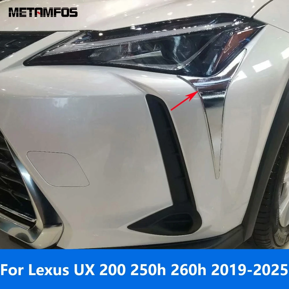 Car Accessories For Lexus UX 200 250h 260h 2019-2022 2023 2024 2025 Chrome Head Light Lamp Eyelid Eyebrow Headlight Molding Trim