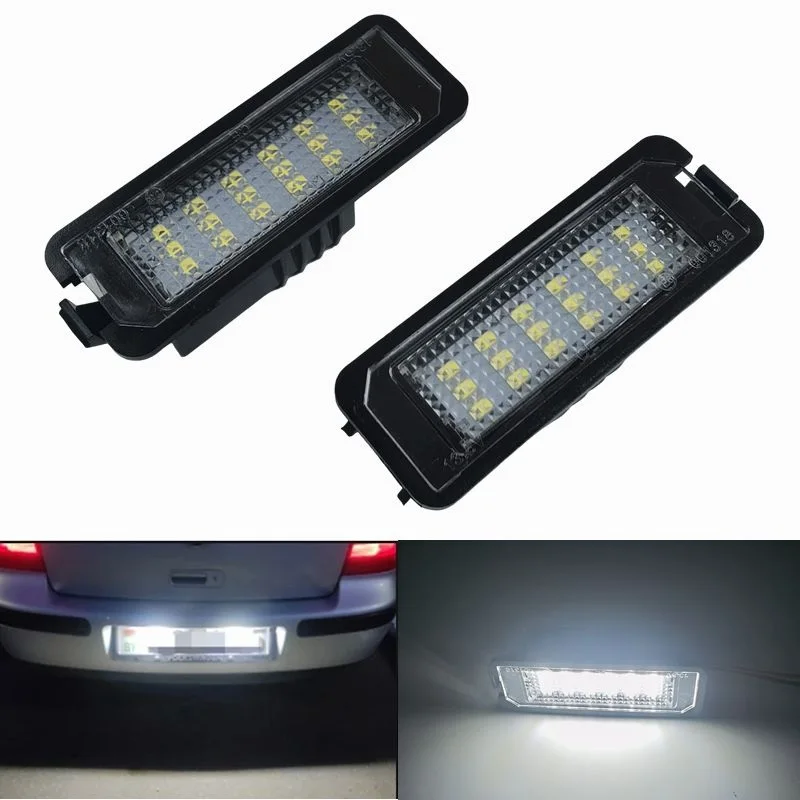 

2x Car Rear LED SMD License Number Plate Light Lamp CANbus For VW Passat B6 CC Eos Golf 4 5 6 7 MK7 Polo Superb Seat Leon Altea
