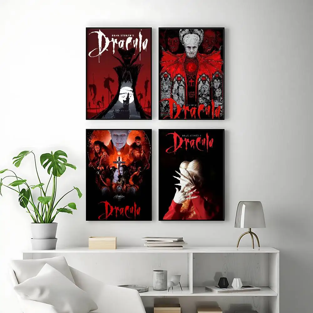 Gothic Movie Dracula Posters Premium Self-Adhesive No Residue Wall Sticker for Home Office Bar Decor