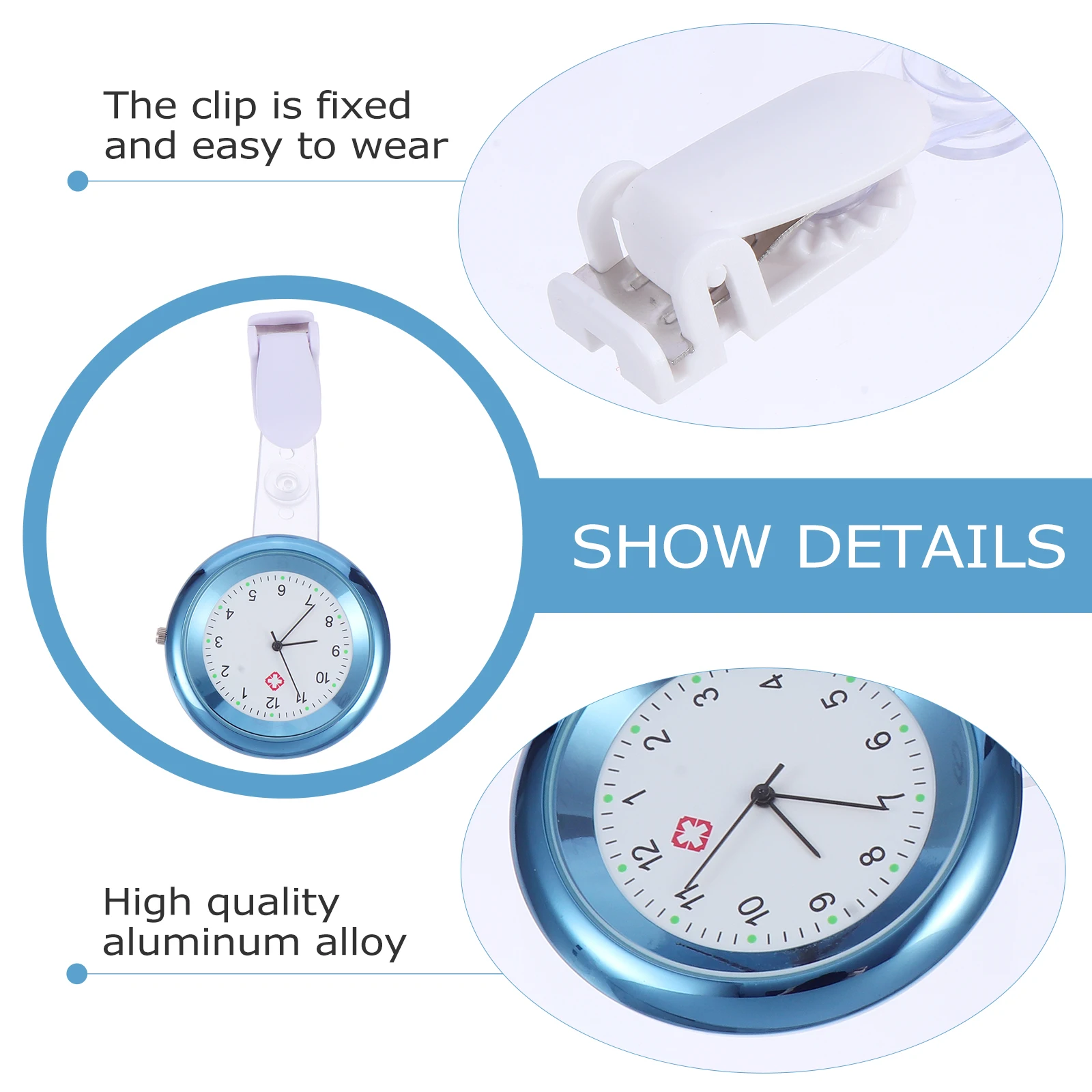

Nurse Fob Watch Clip-on Design Durable Practical Clear Numbers Accurate Timing Fashionable Medical Nursing Gift