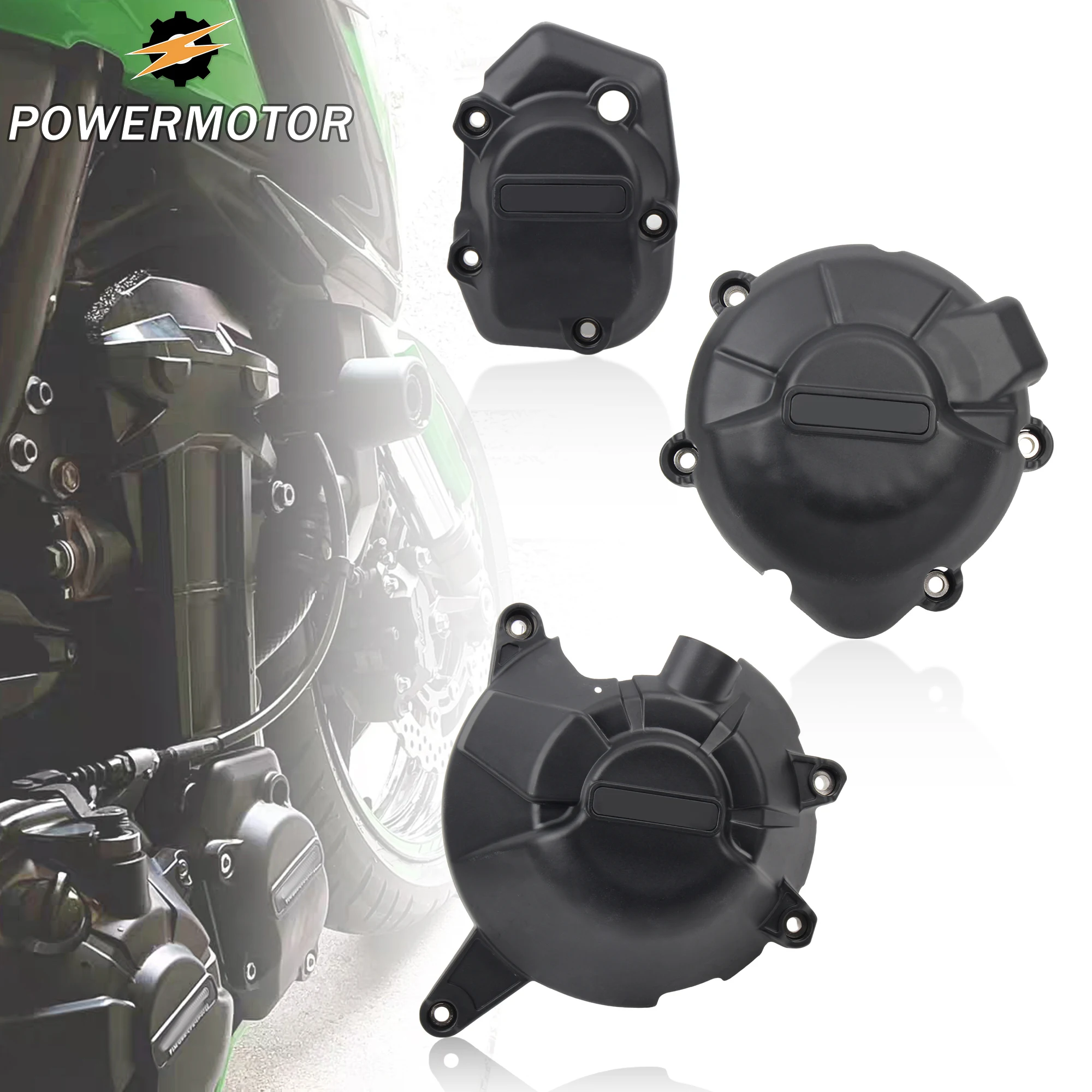 

Powermotor Motorcycle Engine Cover Protection Case For KAWASAKI Z900 / Z900SE 2017-2025 Supermoto Secondary Alternator Covers