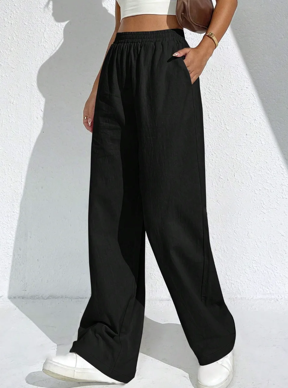 Women solid color elegant casual fashion Japanese Korean European and American pants