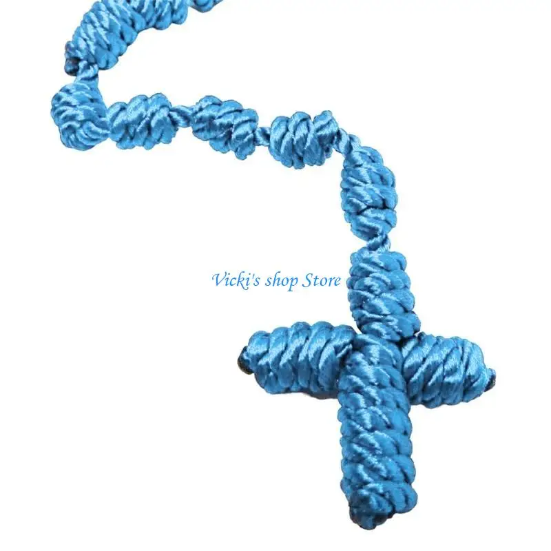 Fashionable Handmade Crossing Knot Necklace with Prayer Beads for Daily Use