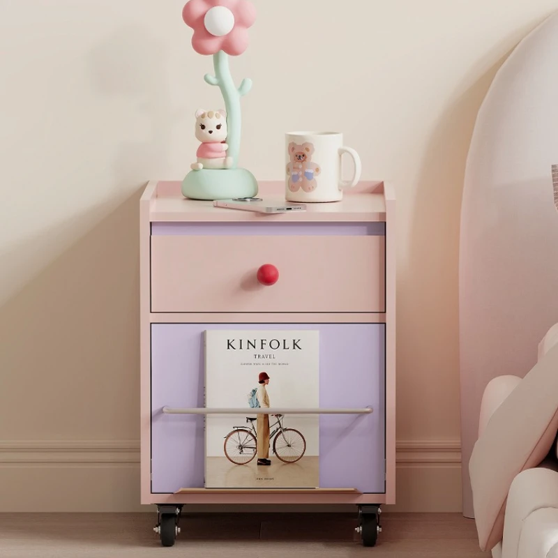 

Dopamine Locker Integrated Bedside Table, Removable French Cream Style Color
