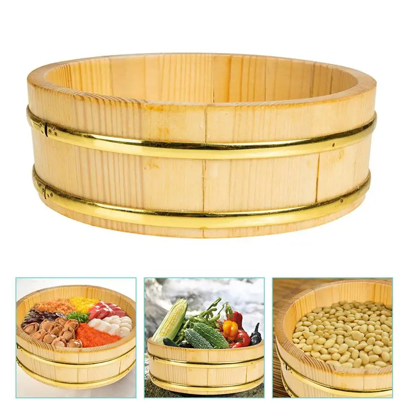 

Steam Rice Holder Serving Tub Wood Rice Mix Storage Bucket Steam Rice Holder Serving Bucket Food Mixing Container For