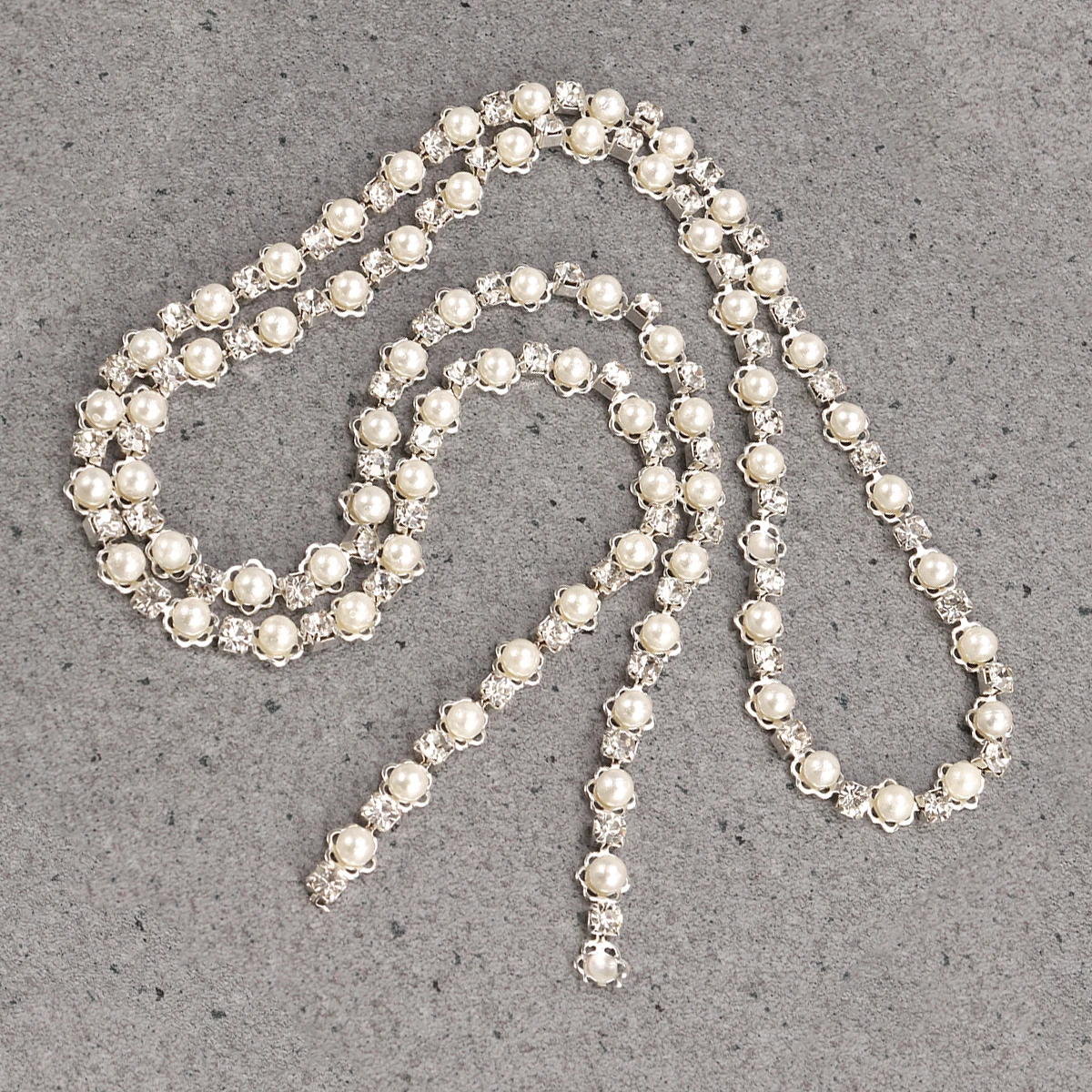 

Shoe Trim Chain Pearl Rhinestone Applique Adjustable DIY Accessories Craft Bead Sewing Decorations For Wedding Party