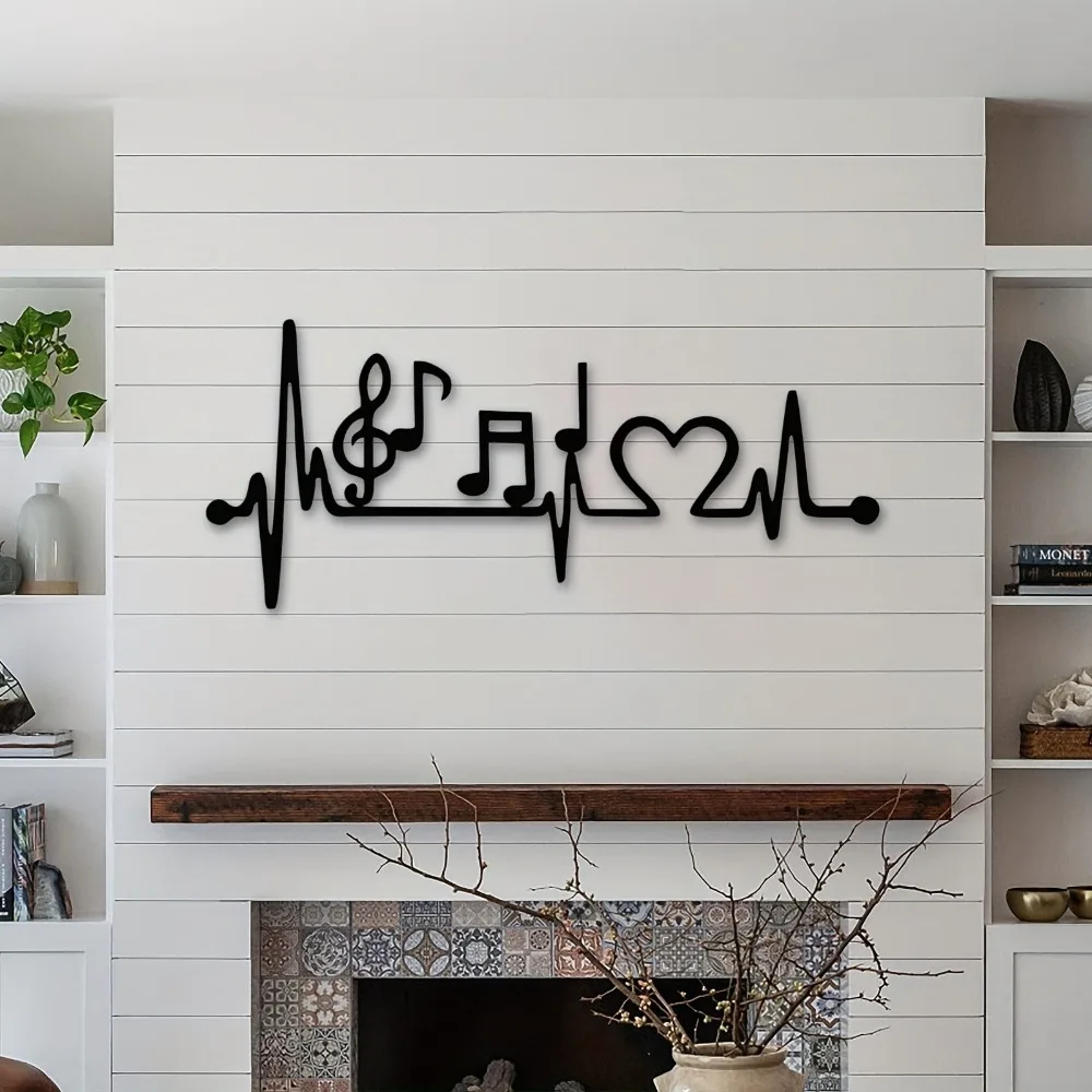 Elektrokardiogramm Musik Metall Wandkunst, Herz Rhythmus Liebe Design für Musikliebhaber Home Deco