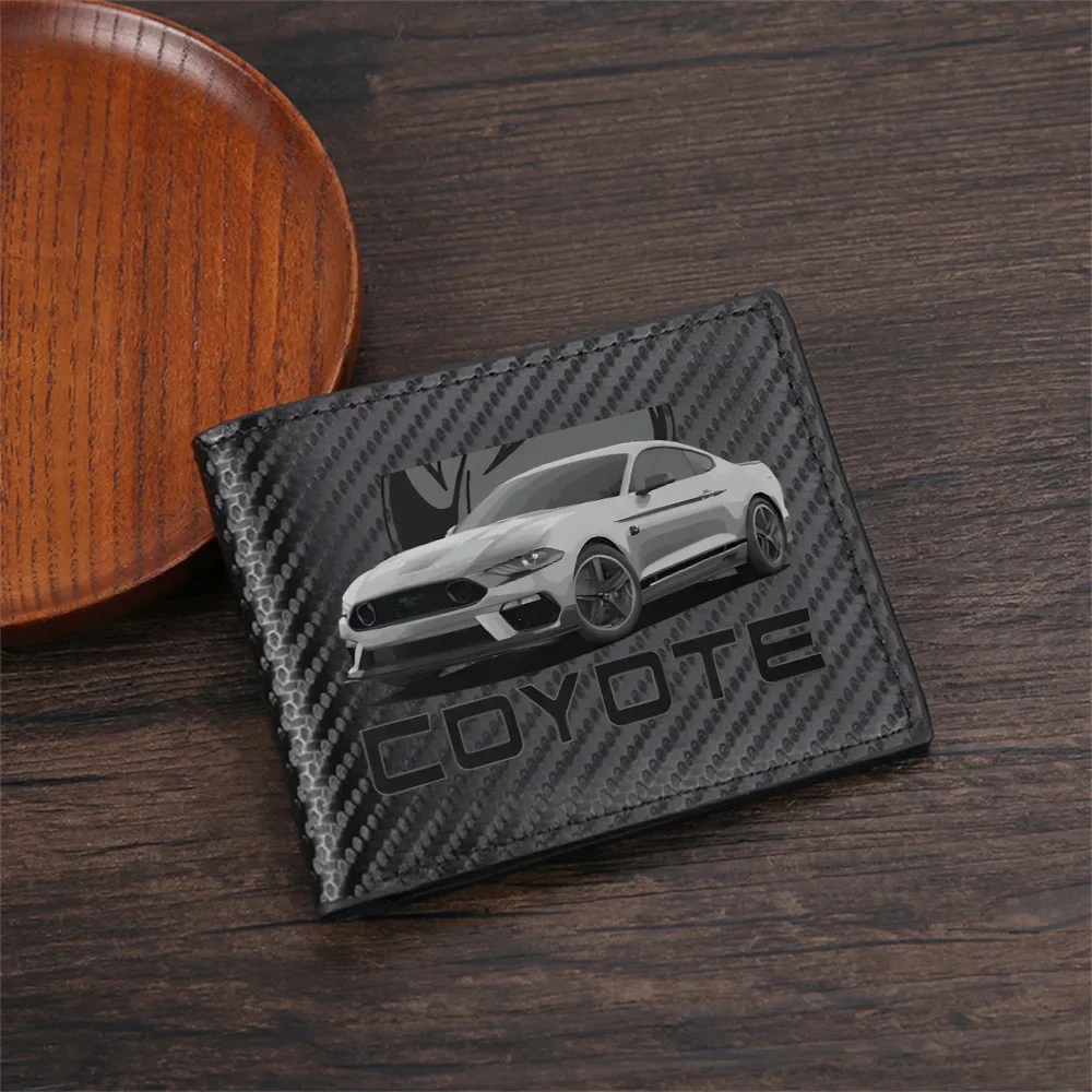 Silver sports car design with logo Men's Wallets Simple Business Modern Stylish Printing Design Gifts For Father Boyfriend Chris
